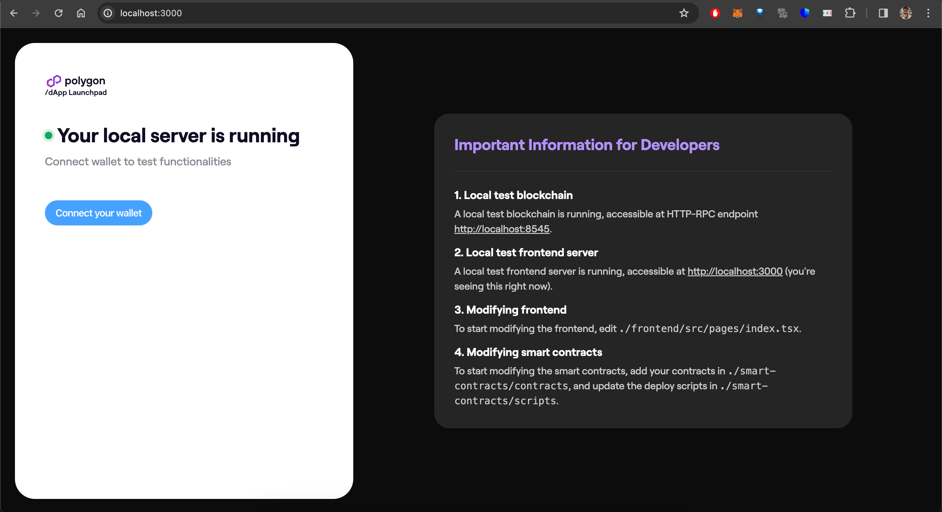 Web application running